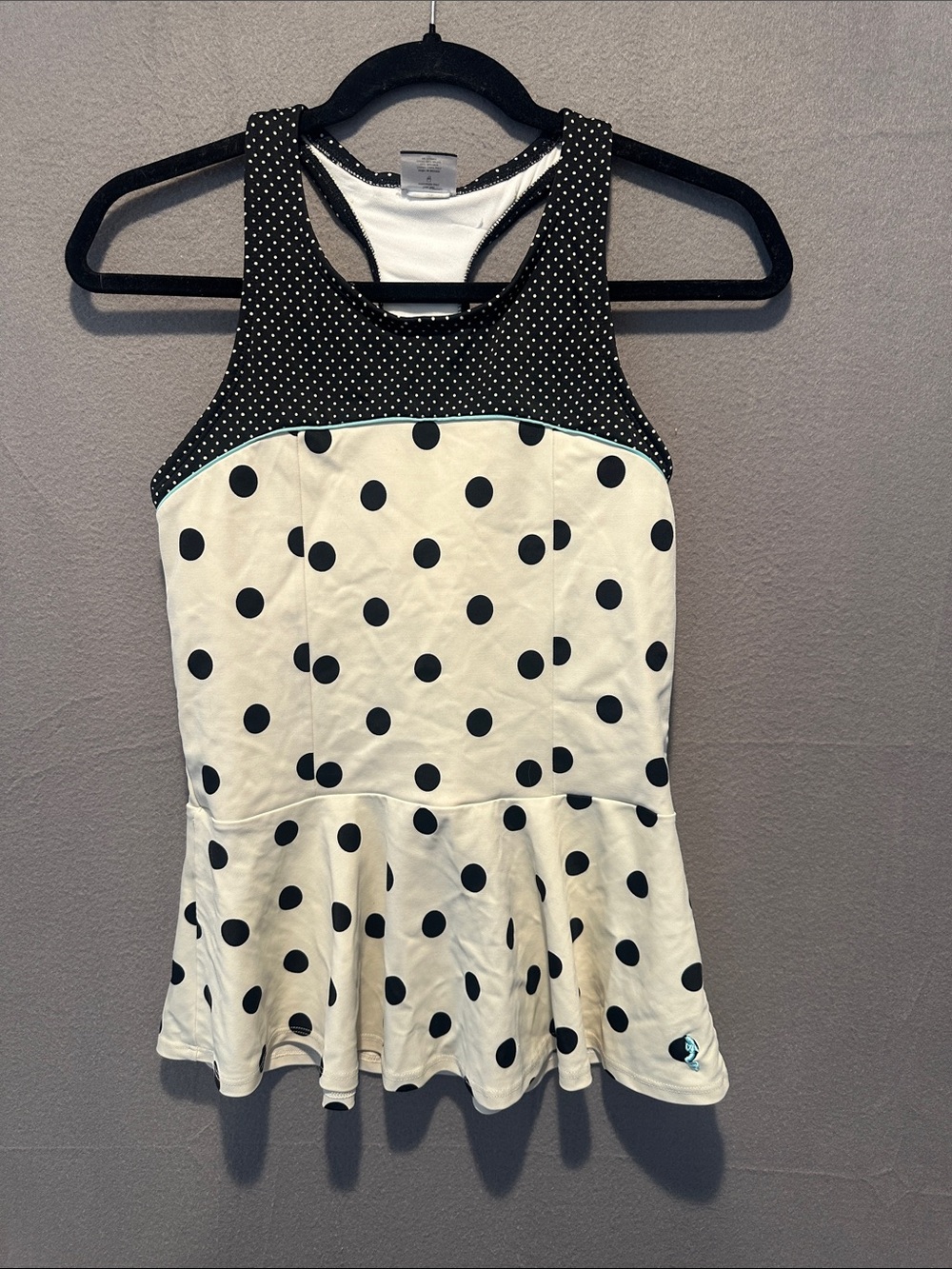 Lime Ricki Black & White Polka Dot Swim Top